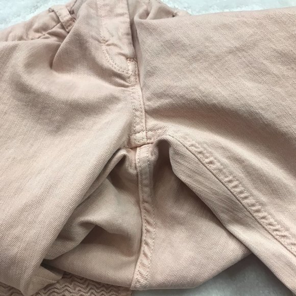 Zara Woman Medium Rise Skinny Fit Slim Leg Jeans Pink Size 8 Shirred Knee Moto - Picture 7 of 13